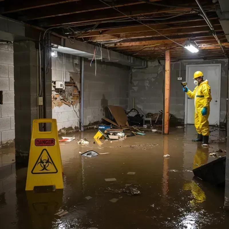 Flooded Basement Electrical Hazard in Menomonee Falls, WI Property